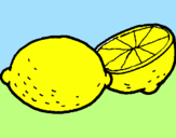Disegno limone  pitturato su filomena
