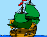 Disegno Barca  pitturato su ZAHRA