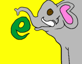 Disegno Elefante  pitturato su AURY