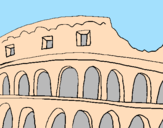 Disegno Colosseo pitturato su lori