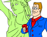 Disegno Stati Uniti d'America pitturato su jacopo izzo