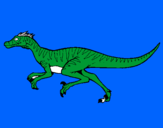 Disegno Velociraptor  pitturato su stefsno