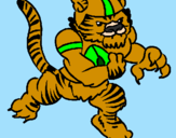 Disegno Giocatore tigre  pitturato su AGUSTIN