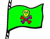 Disegno Bandiera dei pirati pitturato su clizia