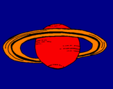 Disegno Saturno pitturato su edo