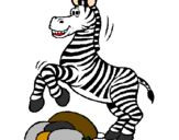 Disegno Zebra che salta sulle pietre  pitturato su Aurora