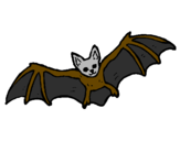 Disegno Pipistrello in volo  pitturato su MOR