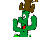 Disegno Cactus con il cappello  pitturato su giovanni 005