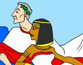 Disegno Cesare e Cleopatra  pitturato su federica