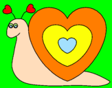 Disegno Lumachina cuore  pitturato su anita