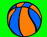 Disegno Pallone da pallacanestro pitturato su matteo biccheri