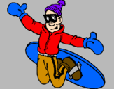Disegno Salto con lo snowboard pitturato su mattia99