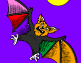 Disegno Pipistrello cane  pitturato su sofia