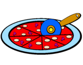 Disegno Pizza pitturato su benedetta