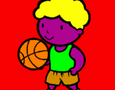 Disegno Giocatore di pallacanestro  pitturato su mario