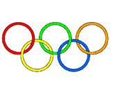 Disegno Anelli dei giochi olimpici  pitturato su mimmi 98