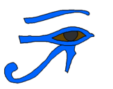 Disegno Occhio di Horus  pitturato su DANILO