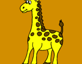 Disegno Giraffa pitturato su Francesca  