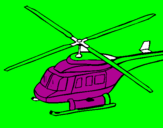 Disegno Elicottero   pitturato su luigi