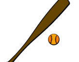 Disegno Mazza da baseball e Pallina  pitturato su LORENZORERE