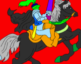 Disegno Cavaliere a cavallo pitturato su  davide