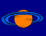 Disegno Saturno pitturato su edoardo