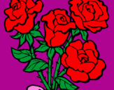 Disegno Mazzo di rose  pitturato su mariacarmen