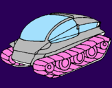 Disegno Nave carro armato pitturato su tirannosauro