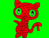 Disegno Mummia gatto scaraboechio pitturato su kevin