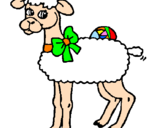 Disegno Pecora  pitturato su pecorella