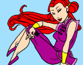 Disegno Principessa ninja  pitturato su Sophya