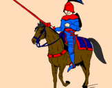 Disegno Cavallerizzo a cavallo  pitturato su FRANCESCO