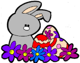 Disegno Coniglietto di Pasqua  pitturato su    annagiulia