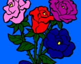 Disegno Mazzo di rose  pitturato su yaya