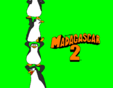 Disegno Madagascar 2 Pinguino pitturato su martina