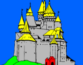 Disegno Castello medievale  pitturato su stefano