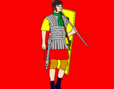 Disegno Soldato romano  pitturato su gianluiggino formagino