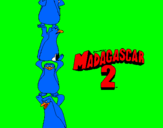 Disegno Madagascar 2 Pinguino pitturato su Marco