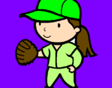 Disegno Giocatrice di baseball  pitturato su GIULIA
