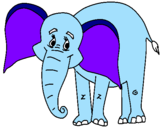 Disegno Elefante felice  pitturato su elefante