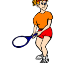 Disegno Ragazza che gioca a tennis  pitturato su Thomas crivelli harper