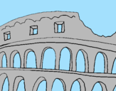 Disegno Colosseo pitturato su ENZA 9 ANNI  