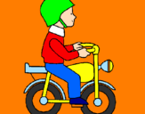Disegno Motocicletta pitturato su giulia