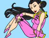 Disegno Principessa ninja  pitturato su aurora   e  alex