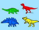 Disegno Dinosauri di terra  pitturato su alessandro