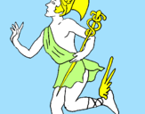 Disegno Hermes pitturato su igna