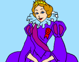 Disegno Principessa reale  pitturato su fabiana