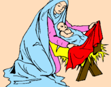 Disegno Nascita di Gesù Bambino pitturato su alessia  rita