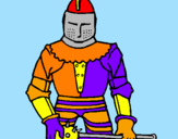 Disegno Cavaliere con una mazza  pitturato su gherry6060