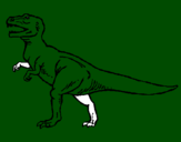 Disegno Tyrannosaurus Rex  pitturato su maschera